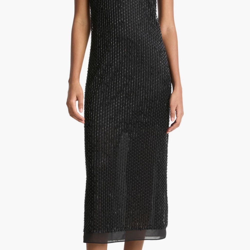 Vince Black Beaded Slipdress